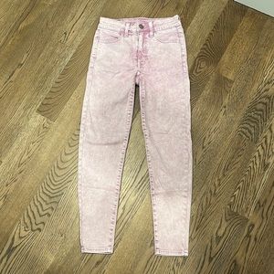 American Eagle 00 X-Short Pink Hi-Rise Super Stretch Jegging